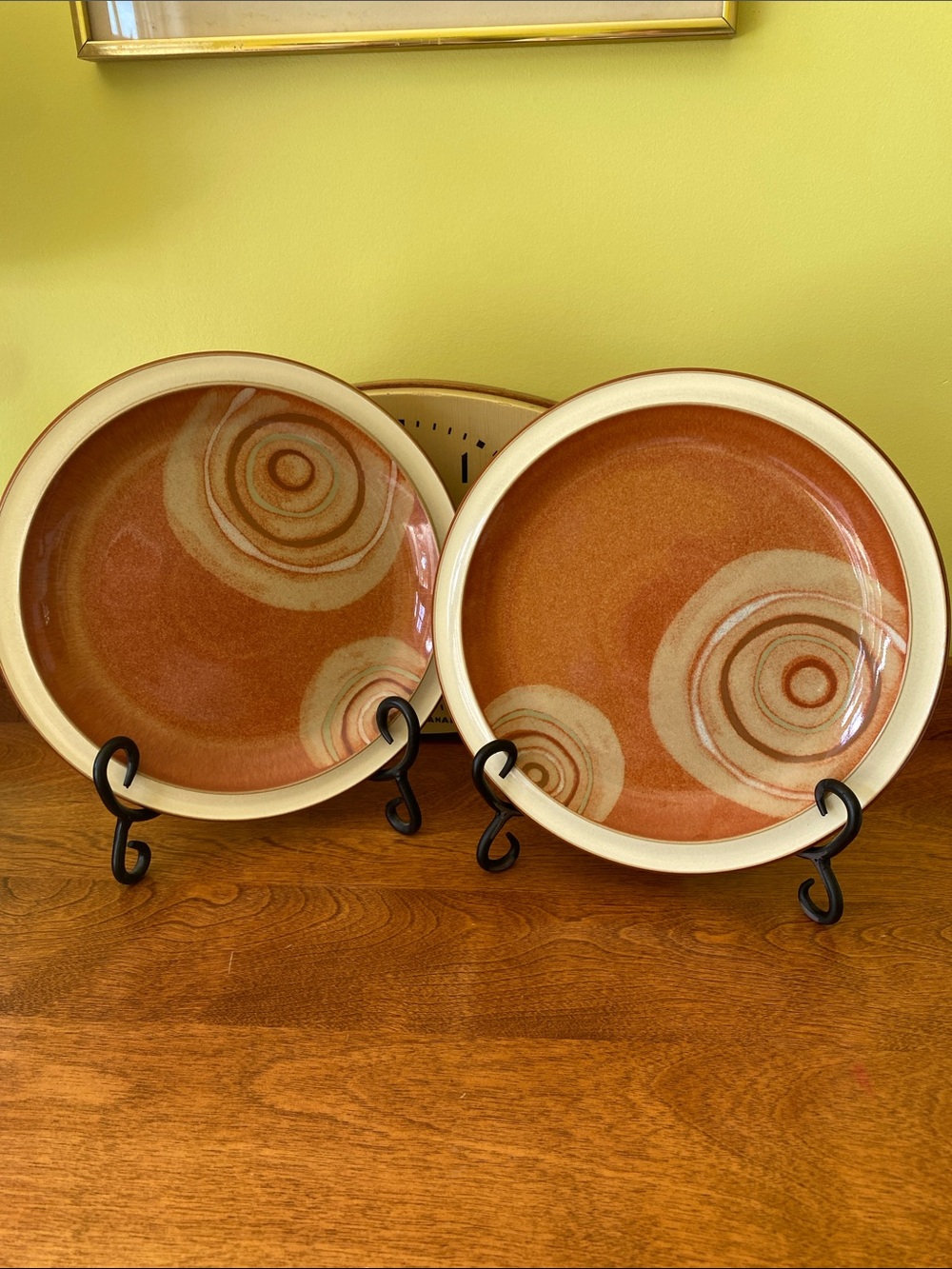2 Retired Denby England Fire Chilli Lunch Plates 8 7/8"